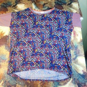 WOMENS SHIRT TOP BLOUSE LULAROE CLASSIC Short Sleeve 2 X LARGE